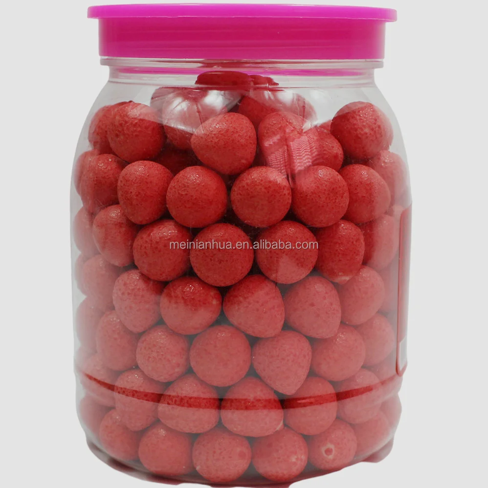 Wholesale Cheap Fruity Big Size Chewing Gum Factory-Little Strawberry Bubble Gum in Drop Shape for Kids Packaging Bag