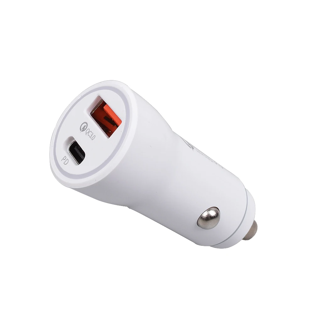 Fast Charging PD Car Charger QC 3.0 Dual Port Quick Charge Usb Type C Car Charger for Mobile Phone