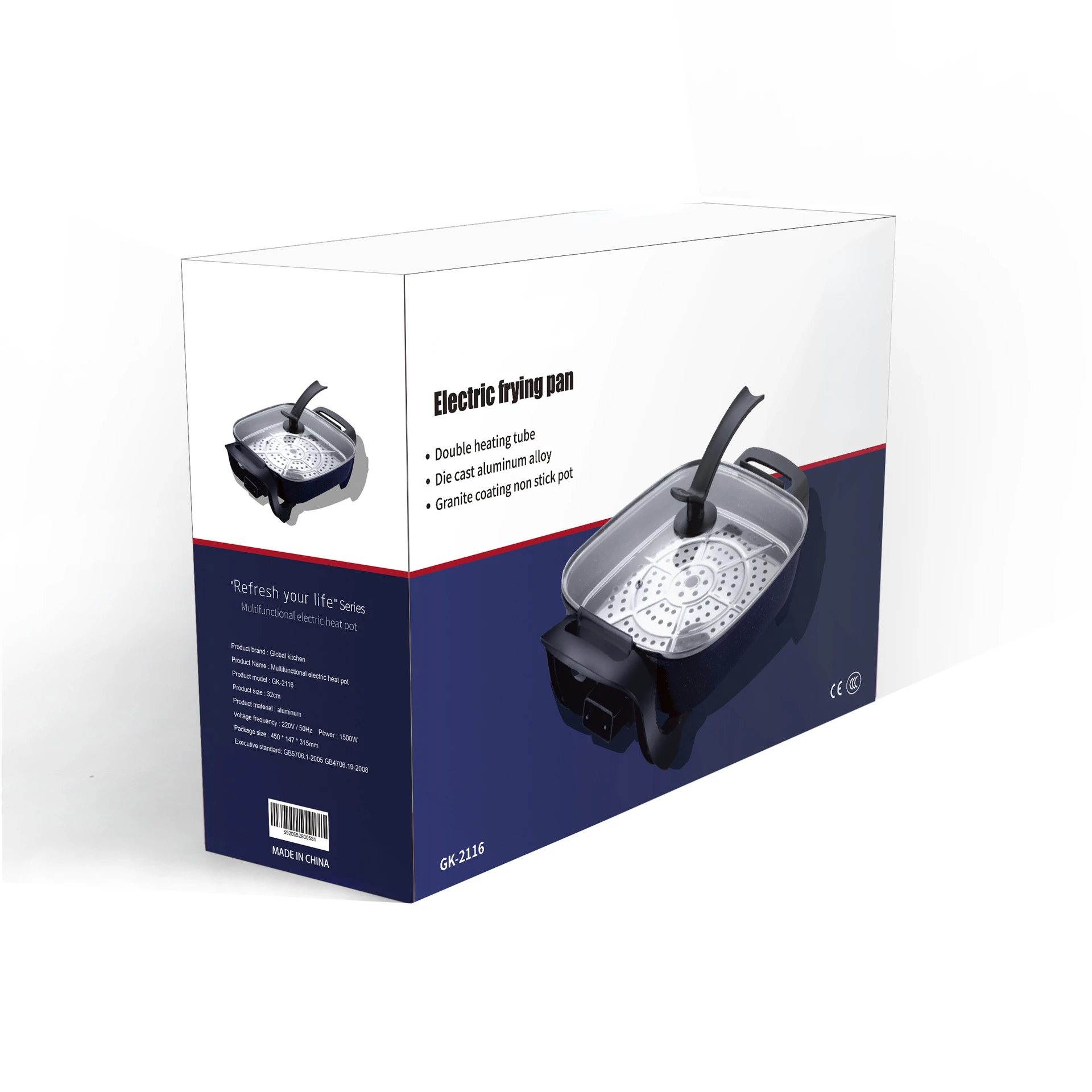 High quality Korean multifunctional Quartet frying pan non stick  end high capacity electric pan