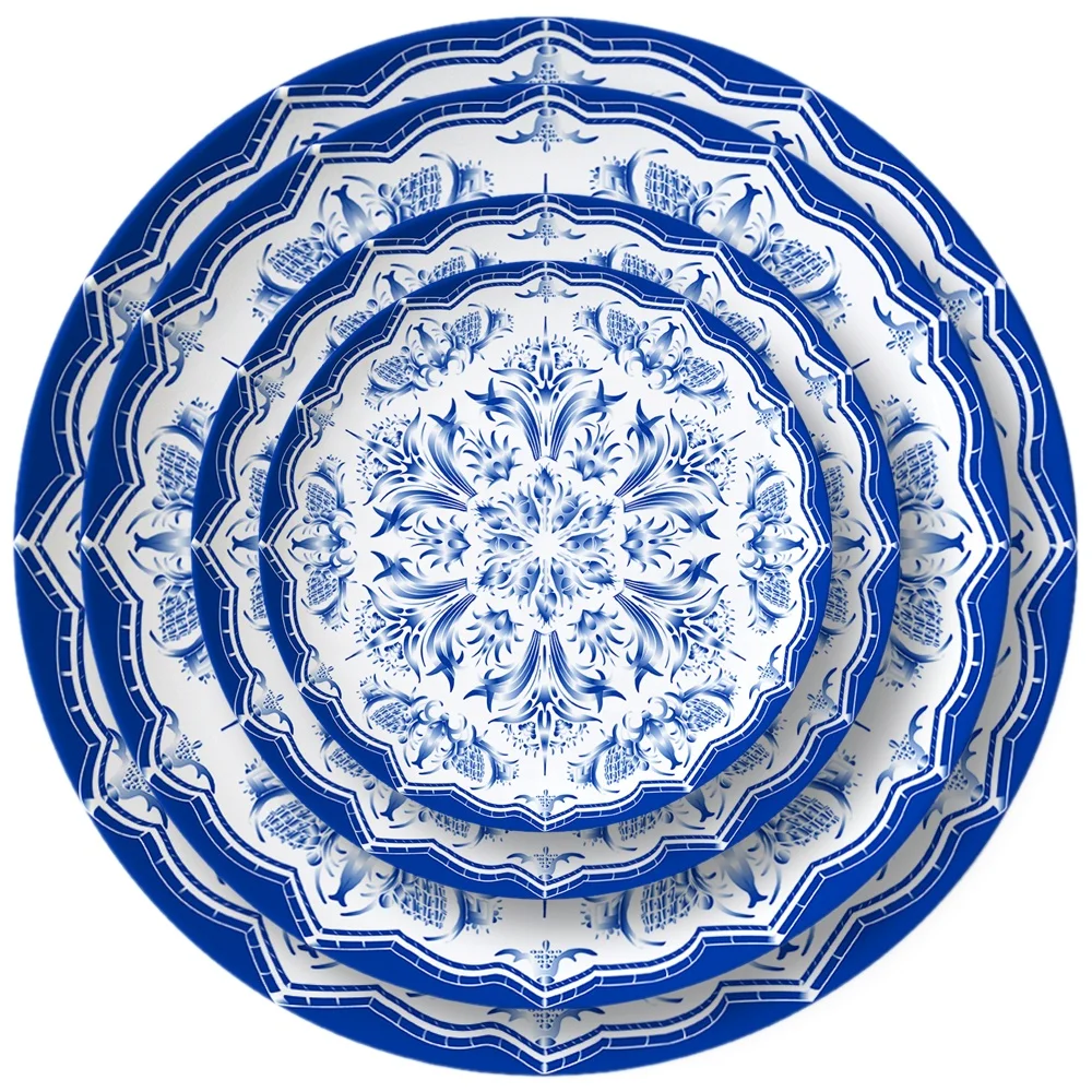 JINTCH Wholesale western ancient serving dinner plates bone china dinner set wedding ceramic plates