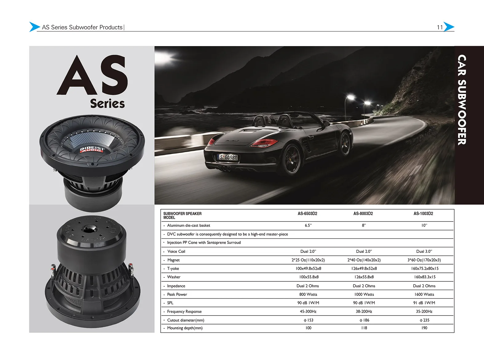 DIBEISI профессиональный автомобильный аудио 12-дюймовый сабвуфер с индивидуальным логотипом, высококачественный автомобильный аудио динамик 15 дюймов AS6503