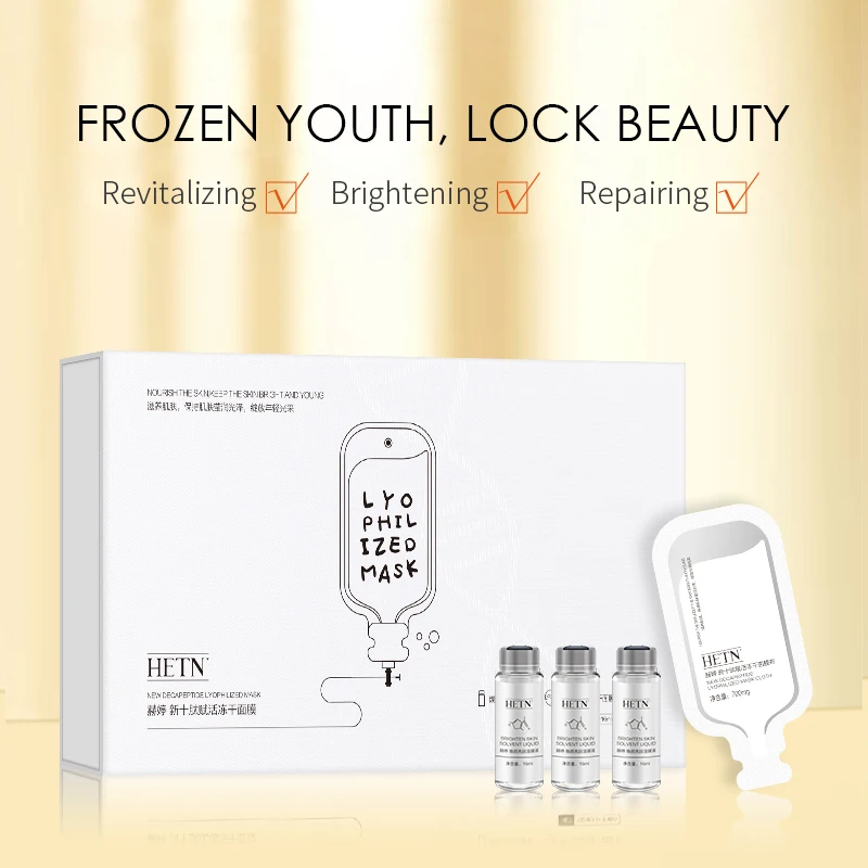 OEM Private Label Nourishing repairing brighten the skin new decapeptide lyophilized mask  for  facial Skin Care  products
