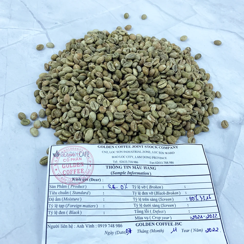 Оптовая продажа, кофе в зернах Robusta, кофе с цельными зернами с гарантией срока годности 12 месяцев, золотой кофе, Лам, дун, Вьетнам