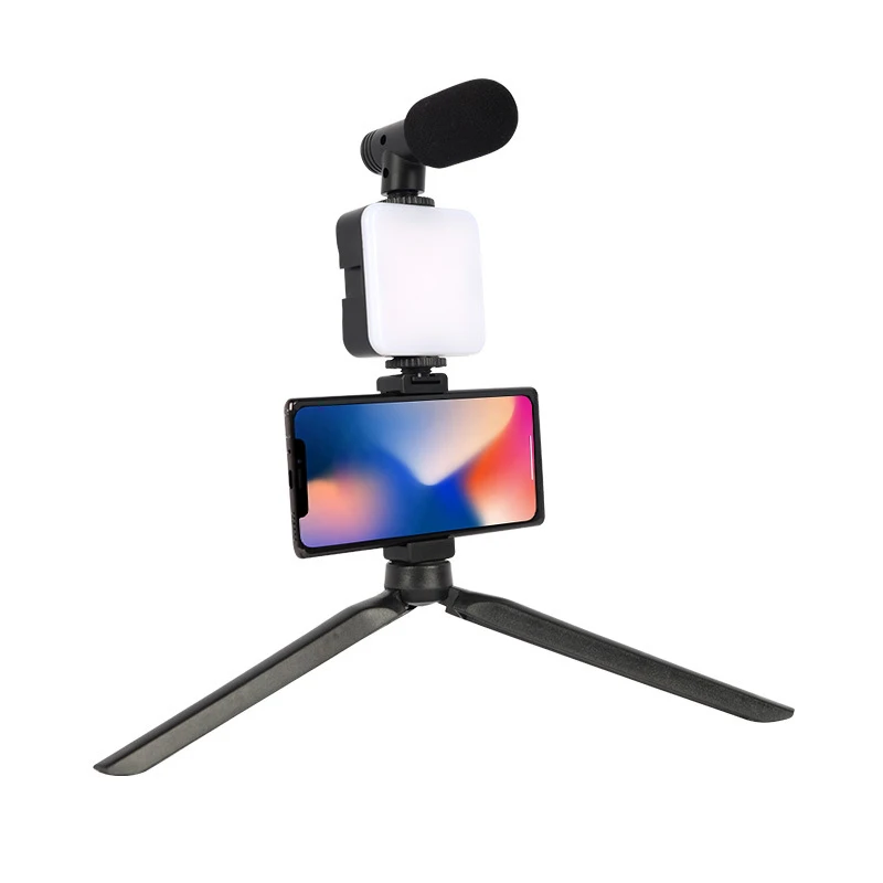 Studio Microphone Vlogging Kit With Tripod Portable Mini Desktop Mobile Phone Youtube Photography Selfie Light LED Fill Light