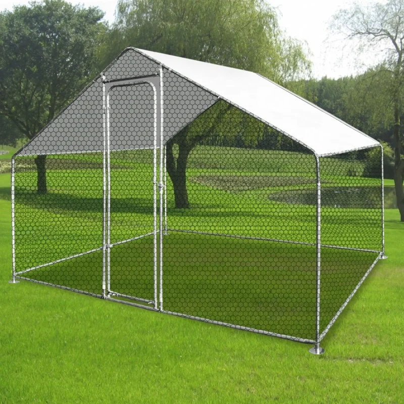 3M Span Galvanized Steel Chicken Runs Metal Cage Hen House Coop