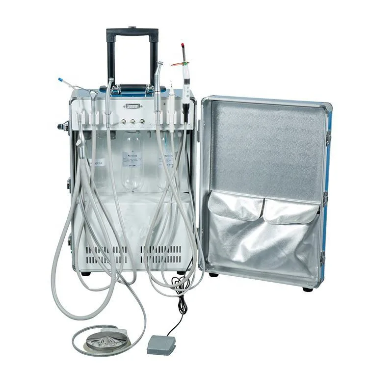 Mobile dental unit with built in air compressor suction unit veterinary pet medical dental supply