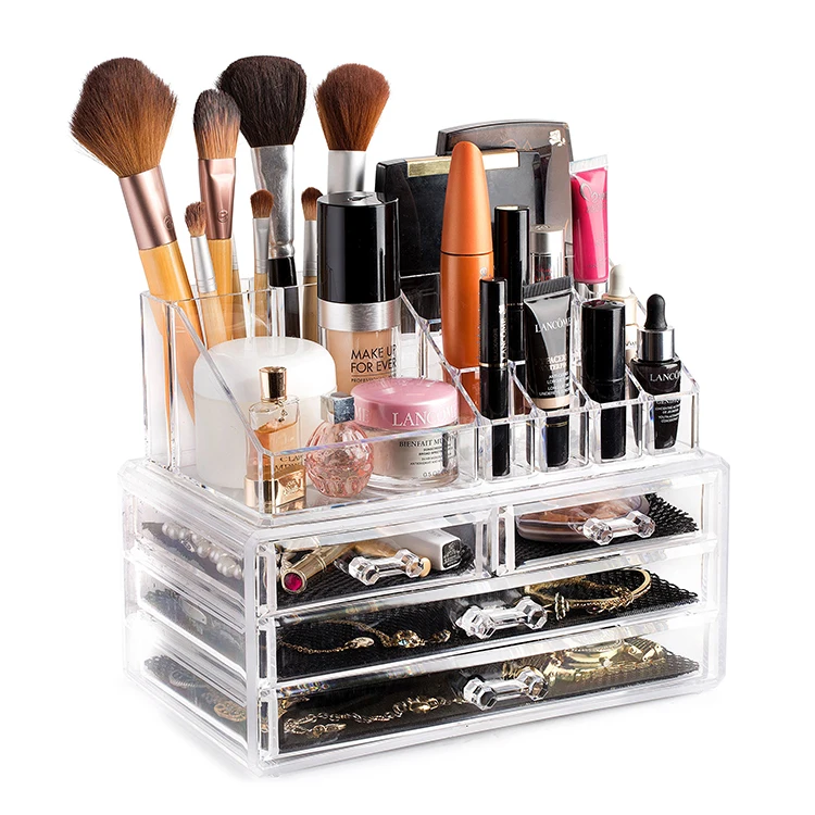 Plastic Clear Transparent Acrylic Cosmetic Storage Drawers Jewelry Organizer Makeup Holder