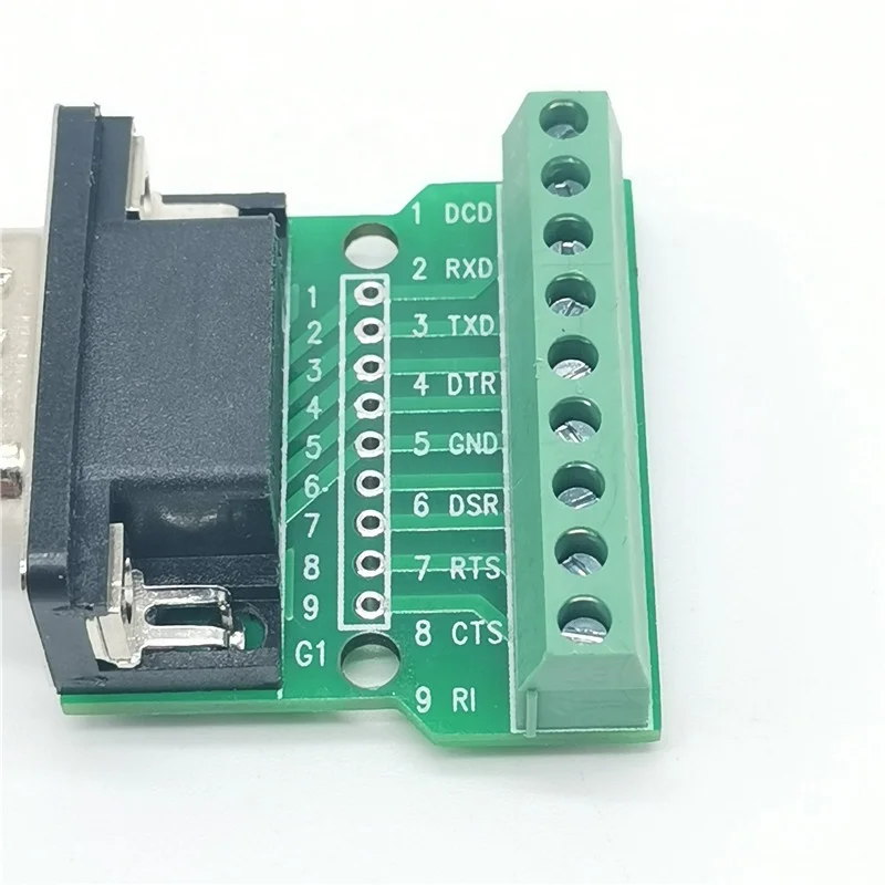 DB9-G1 D-Sub 9pin Solderless Connectors DB9 RS232 Serial to Terminal Male Adapter Connector Breakout Board Riveting