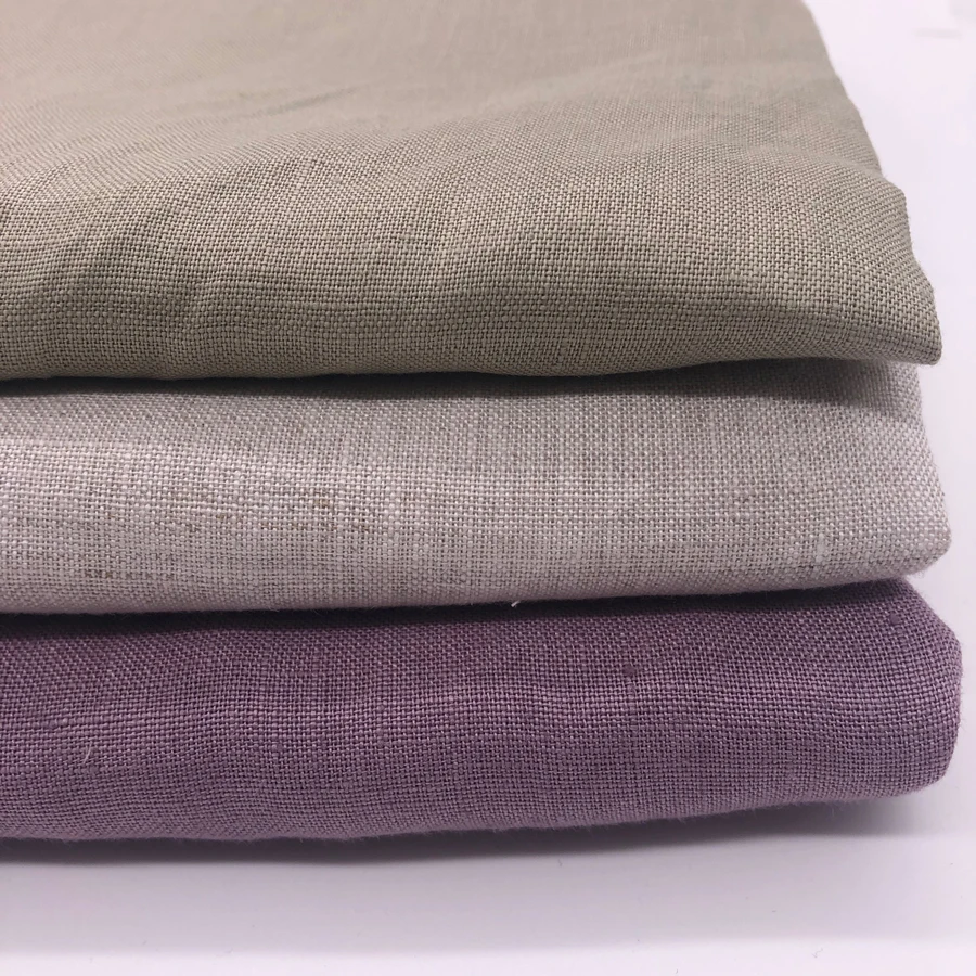 280cm Wide Width Plain Dyed stock 100% French Linen fabric For Curtain Bedding Set or clothing