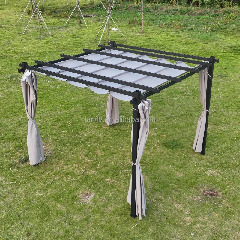 New Style Garden Backyard Pergola Aluminum Outdoor Waterproof Gazebo Pavilion Windproof Pergola Modern
