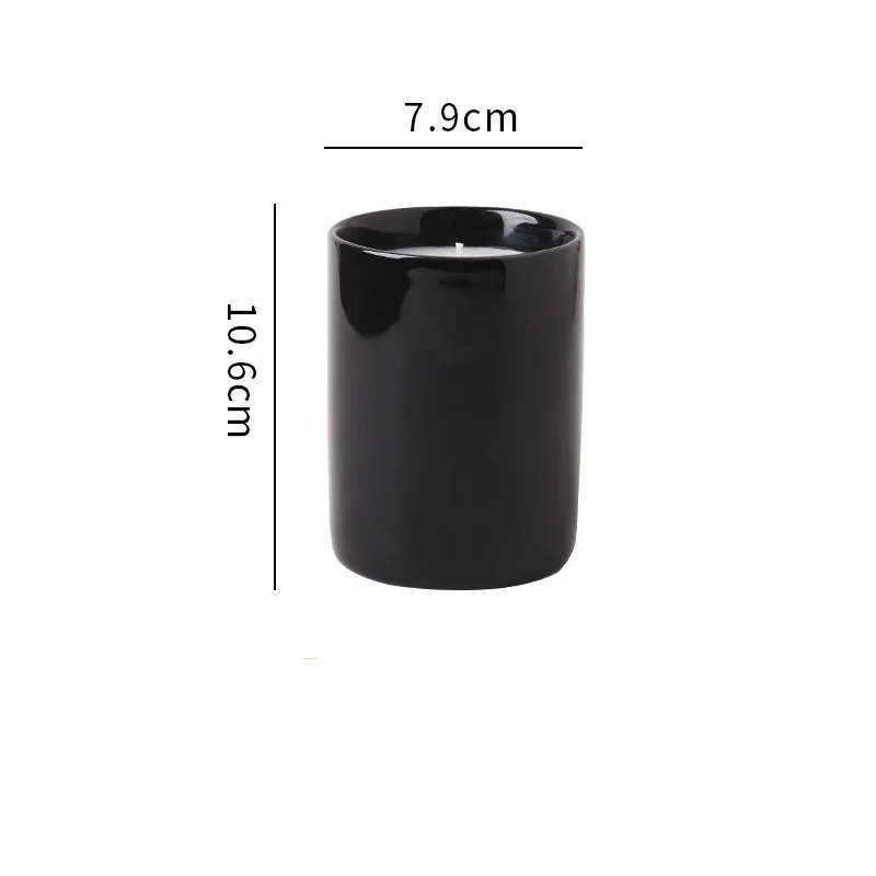 Colored Customize Logo Wooden Lid Elegant Candle Vessel Container, Wholesale Empty Custom Ceramic Candle Jars For Candle Making