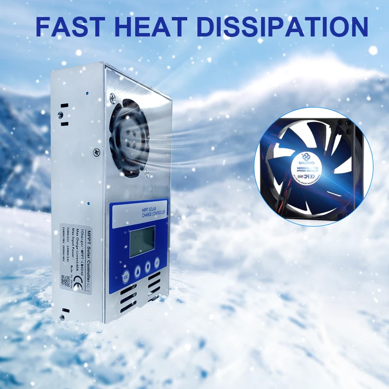 Suyeego 60A 12V/24V/36V/48V Solar Charge Controller for Solar Cell Panel/Power System Regulator PV Home Battery Charger