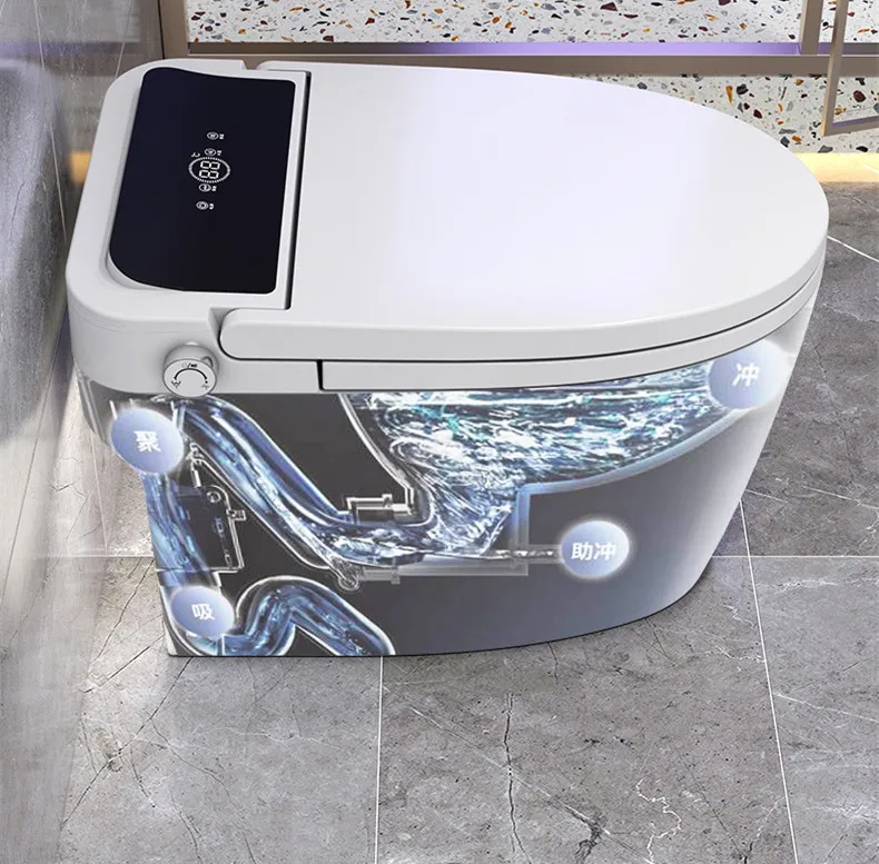 Bathroom Luxury Sensor Electric Automatic Flush Wc Bidet Ceramic Floor One Piece Intelligent Smart Toilet Bow
