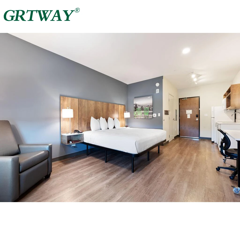 GRT5056 Commercial Hotel Furniture Factory Forsale Modern Bedroom Furniture Set Cheap Customized Wooden Hotel Furniture