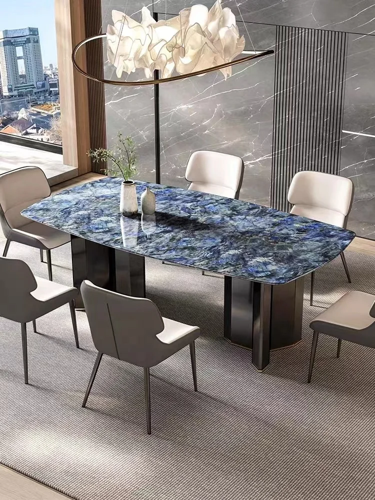 Modern home furniture dinning room luxury dining table metal table and chair set