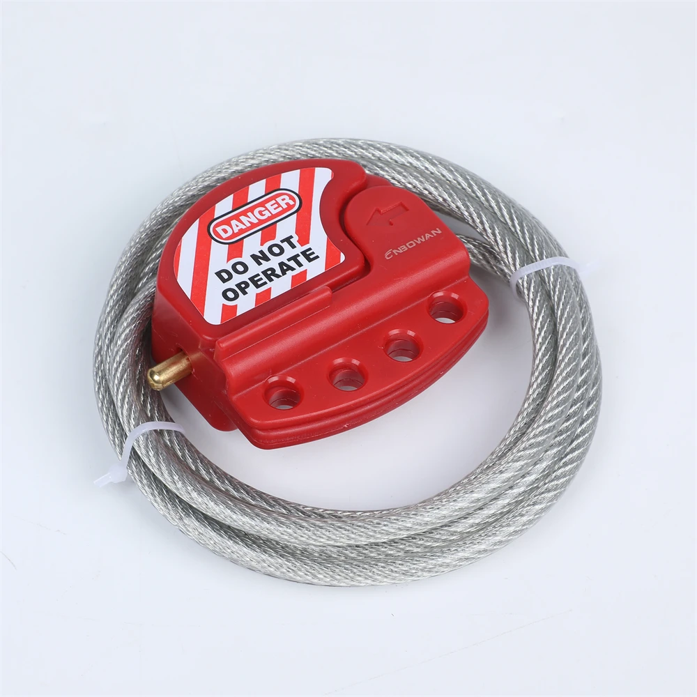 Engineering Plastic PA Material Custom Design Safety Adjustable Cable Lockout cable dia. 6mm
