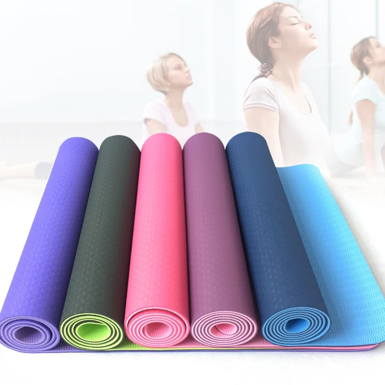 TPE material 6mm thickness custom yoga mat 6mm 8mm home use pilates yoga mat
