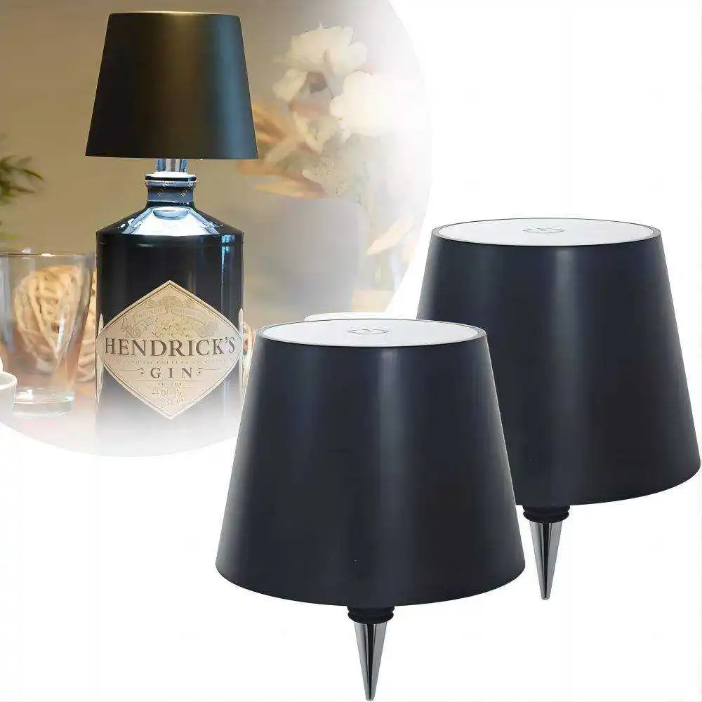 Wholesale Cheap 3 Color Stepless Dimming Outdoor Restaurant Bar Rechargeable Wireless Charging Wine Bottle Touch Lamp