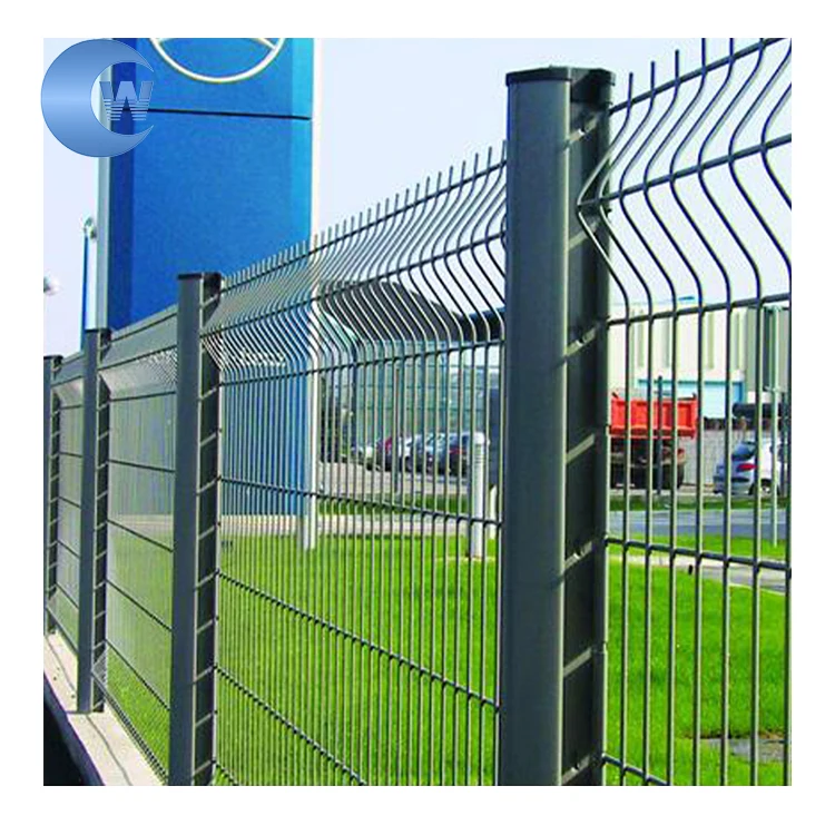 high security garden perimeter 3d curved iron wire mesh fence 3d square y post fence with barbed wire for airport