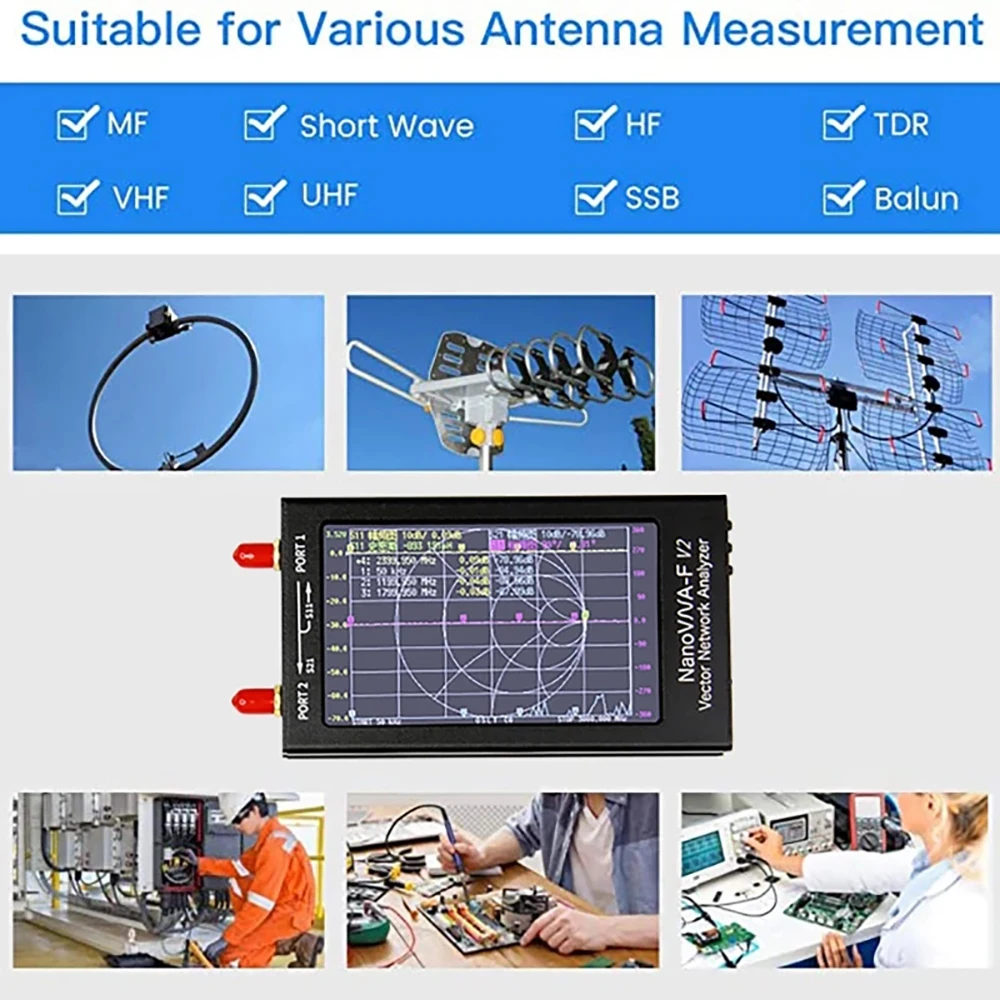 NanoVNA-V2 F 50K-3G 4.3 Inch LCD display Vector Network Analyzer HF VHF UHF 50Khz-3000Mhz Antenna Analyzer