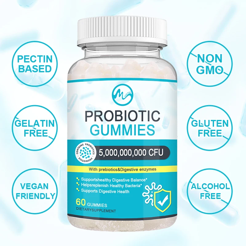 Minch пробиотические жевательные резинки ежедневная Иммунная поддержка пищеварительная Жевательная пищевая добавка 5 миллиардов Куфу продукты для потери веса для взрослых 60 шт.