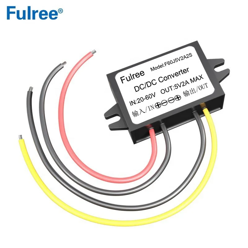 Fulree 24V 36V 48V to 5V 1A 2A 3A 5A 8A DC-DC Step Down Voltage Converter Regulator 48VDC to 5VDC Buck Power Supply
