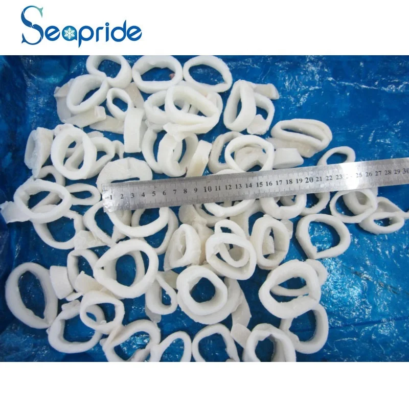 skin off cleaned squid rings frozen
