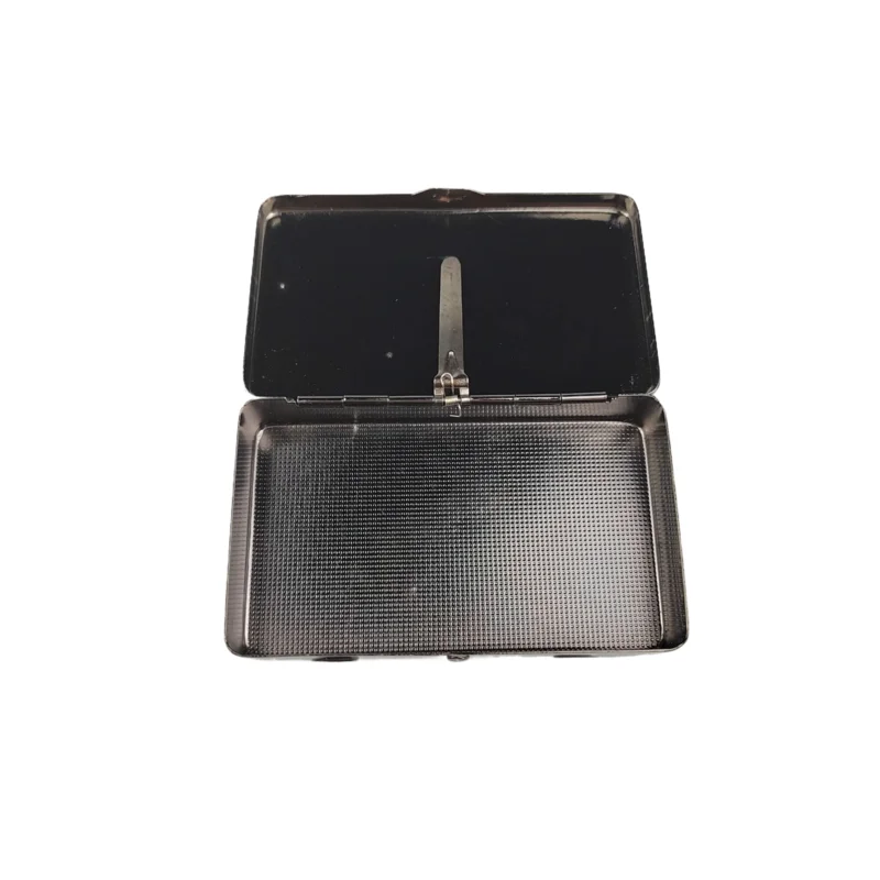 Portable Metal Cigarette Case 20pcs Gun Black Custom Design Pocket Cigarette Case