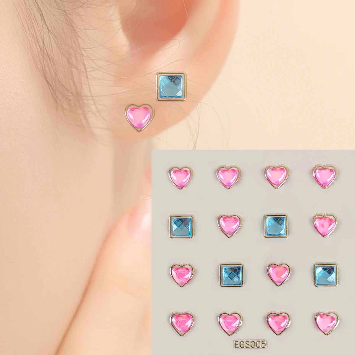 OEM 2023 Butterfly Ear Studs Ear Gem Stickers Light Luxury Ear Jewel Design tattoo stickers beauty products