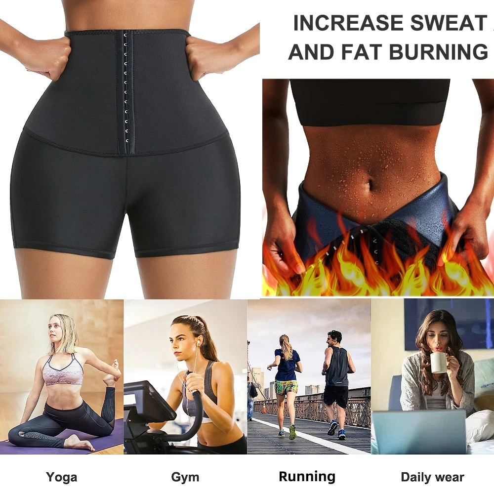 Tummy Control Pants Neoprene Belt Waist Trimmer Women Sport Shorts