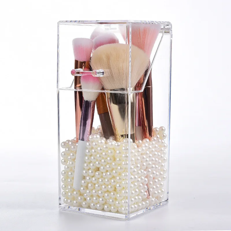 2022 Wholesale Clear  dustproof acrylic Acrylic Makeup Make Up Makeup Brush Holder