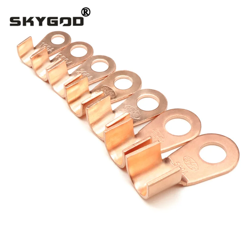 OT Type 3A-1000A Wire Terminal Red Copper Bare Nose Lugs Crimp Open Mouth Cable End Connector Splice
