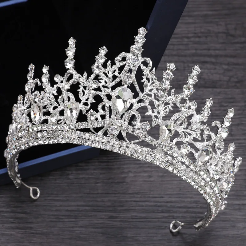 Crown wedding tiara Europe and America fashion style High Quality Baroque rhinestones bride queen princess crown wedding tiara