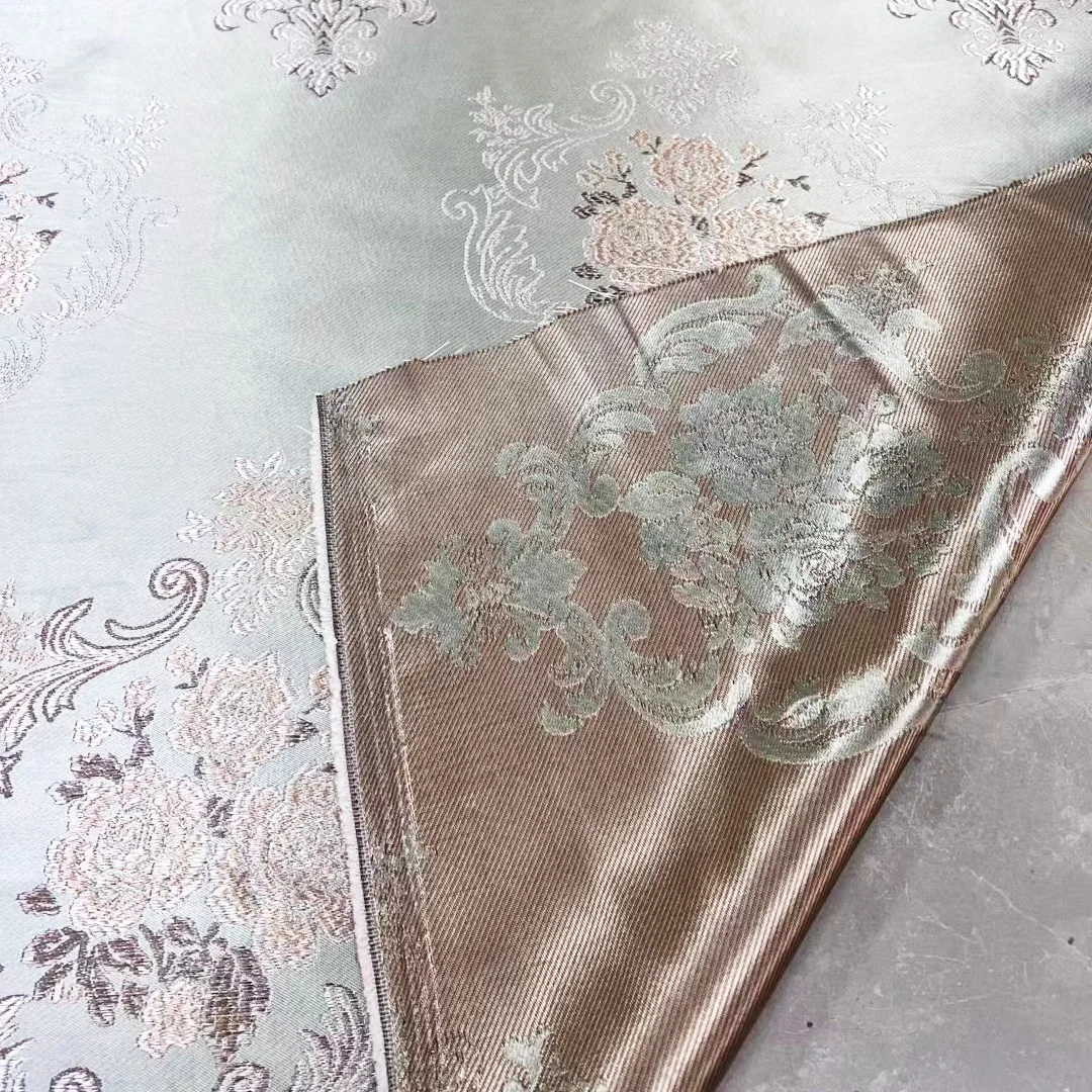 Low MOQ Stock Roller Polyester Jacquard Curtain Fabric Hotel Blackout Curtain Fabric