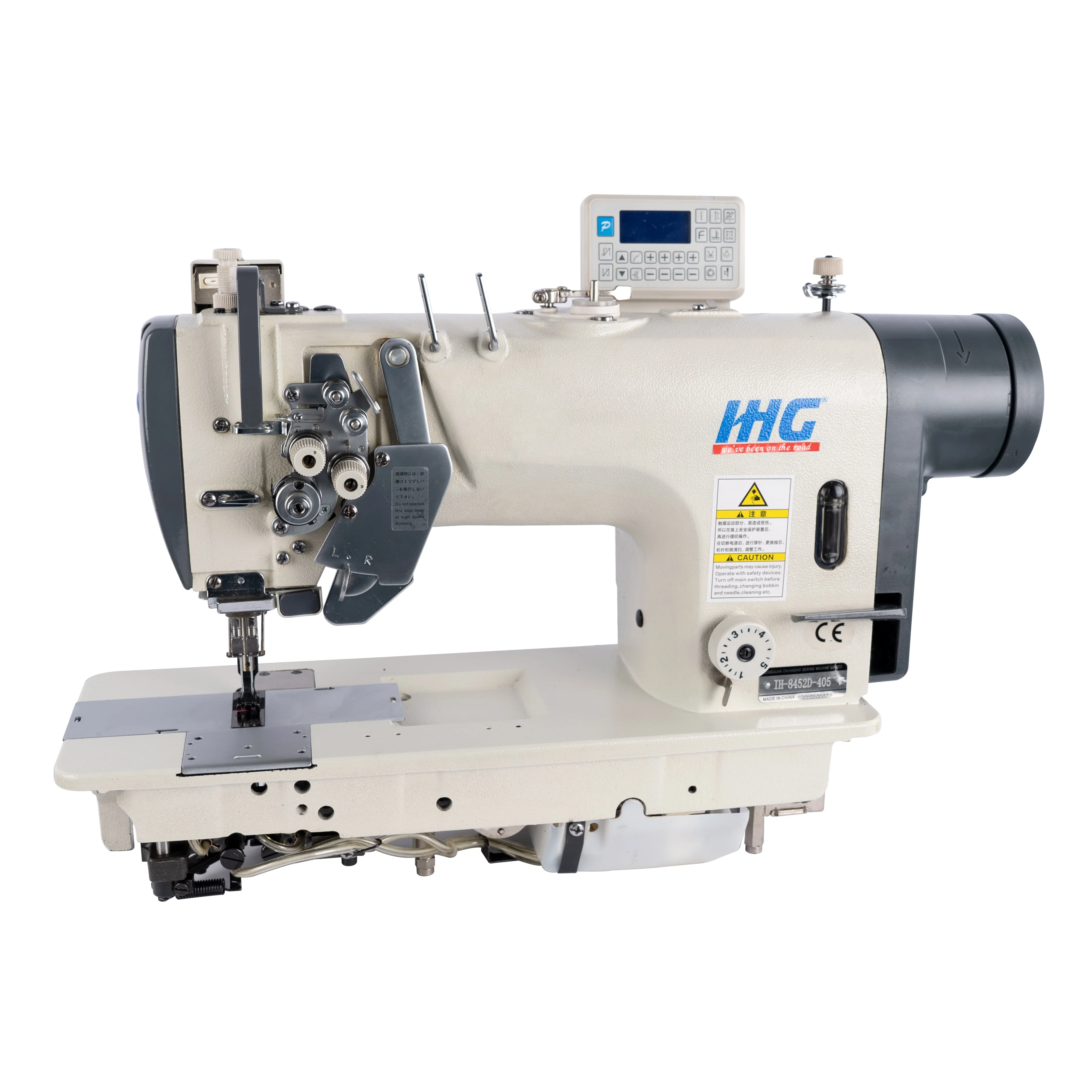 Garment Shops Large Hook Semi Dry Twin Needle Lockstitch Industrial Sewing Machine IHG