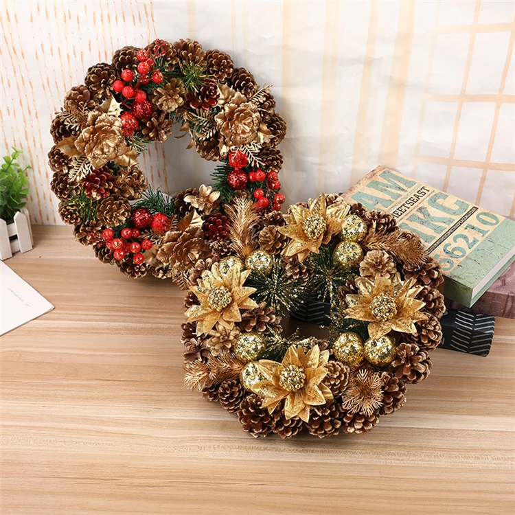 
2020 new design christmas wreath garland for christmas hanging Ornaments 