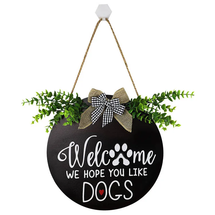 Hot Sale Artificial Airbrush Dog Paw Outdoor Home Door Sign Factory Wall Hanging Spring & Autumn Home Decoration Welcome Pendant