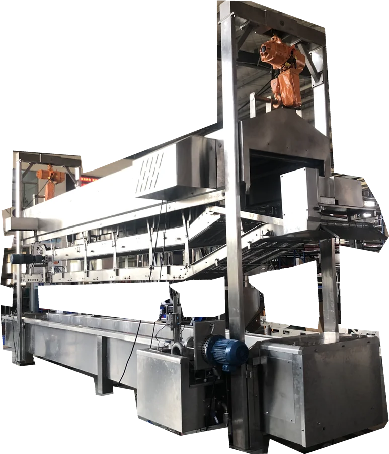 french fries production line  electric potato chips  continuous frying machine