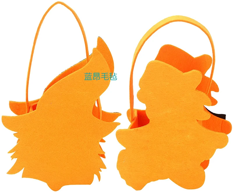 Halloween party decoration trick or treat felt candy tote bags with pumpkin ghost storage basket