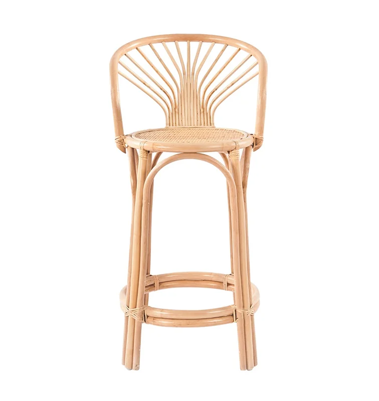 Bamboo rattan kitchen bistro high counter chair