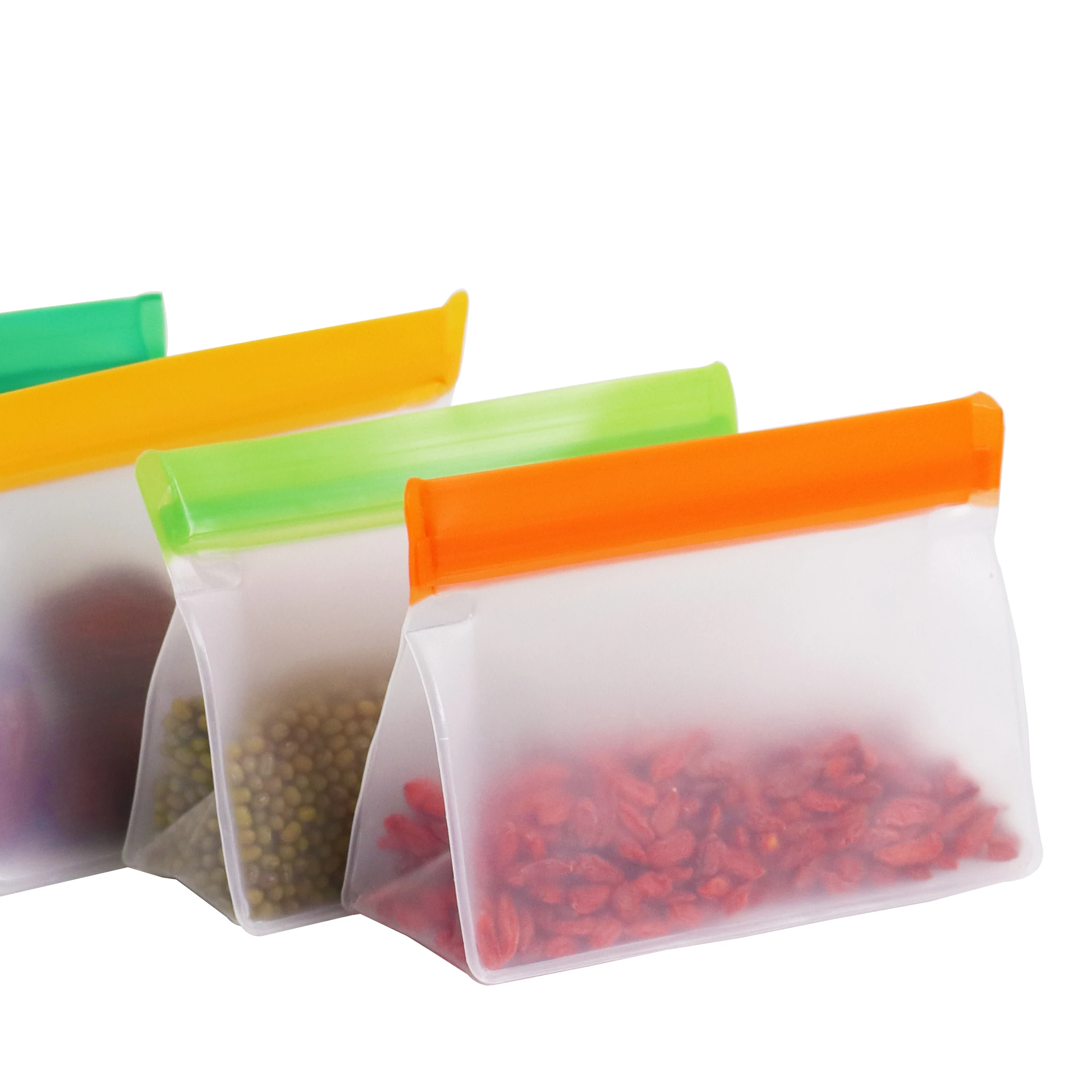 Household Customizable Keep fresh Sealed bag Upright UP PEVA plastic bag Reusable Freezing Food Zipper bag