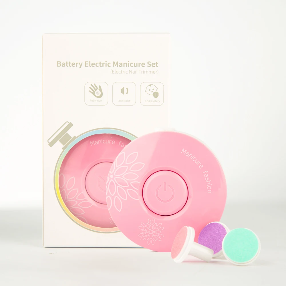 Portable 3-Heads Mini Baby Nail Trimmer Electric Nail Polish Grooming Kit Clipper Manicure Set For Newborn Infant Toddler Toes