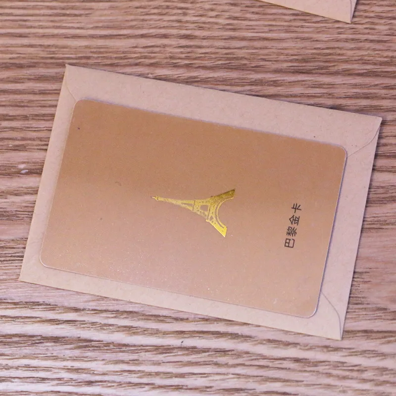 7x10cm Colorful Black Brown Kraft Beige Pink Mini Small Paper Envelope For VIP Gift Card