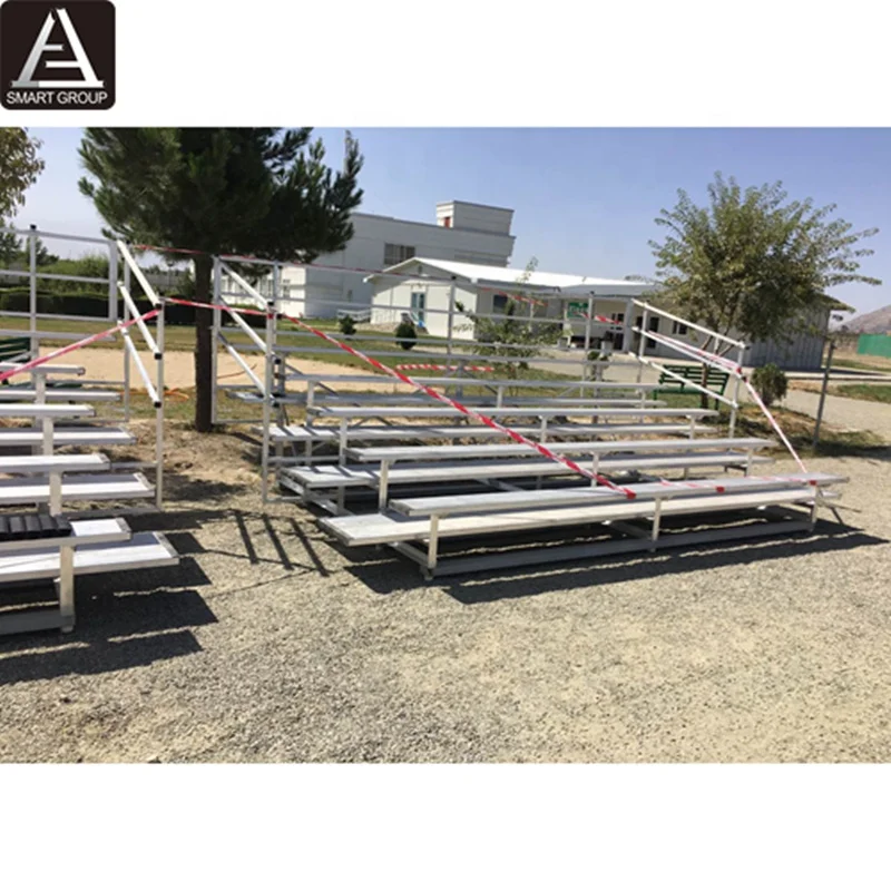 5 rows double footboard event outdoor bleachers aluminium stadium stand seating with guardrail