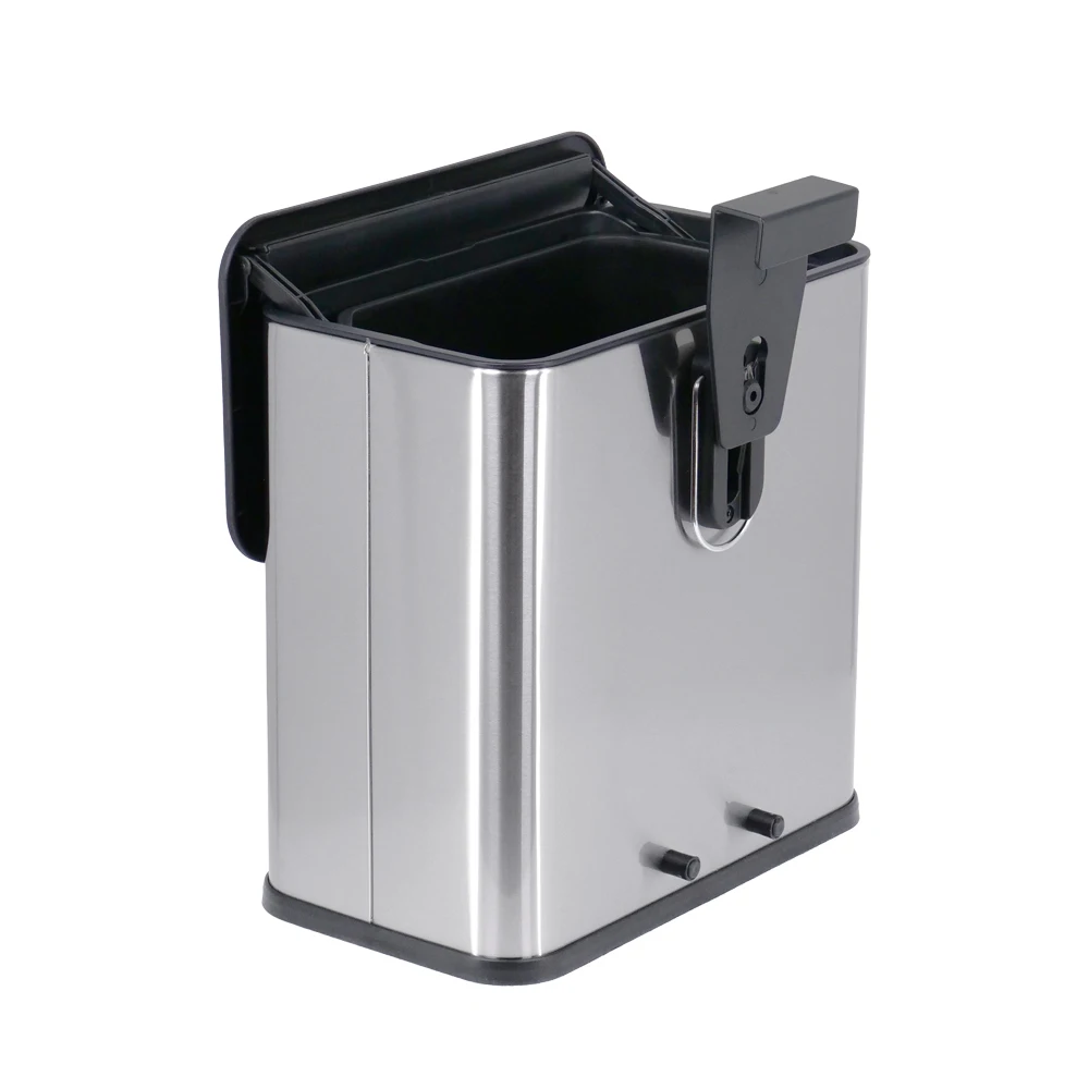 Wall Mounted Hanging Small Trash Can Household Waste Garbage Bin Stainless Steel Trash Can For Kitchen Cabinet