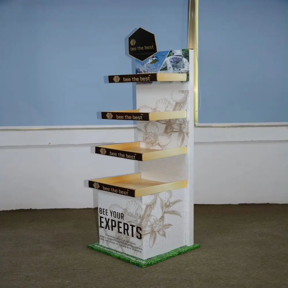 Custom Eco-friendly Cardboard Display For Light Paper Floor Display Stand For Retail At Supermarket