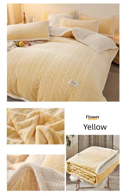 Luxury Soft Flannel Fleece Solid Color King100 Polyester Striped Chunky Knit Throw Blanket Bedspread Plush Baby Sofa The Blanket