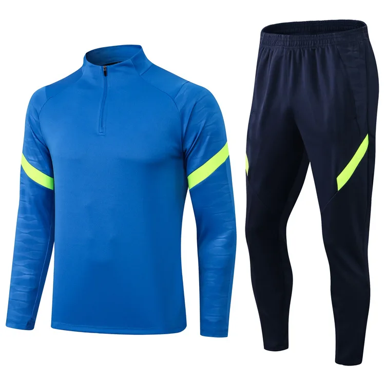 Wholesale Club custom sublimation football long sleeve shirts team training uniform football knitted soccer sets for Men