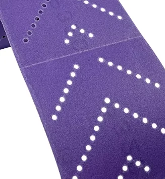 Multi-hole Ceramic Sandpaper Sheet Roll 12m Purple Hook And Loop Coated Sanding Sheet