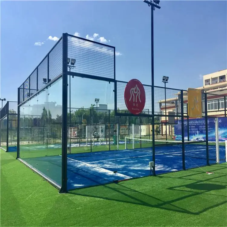 China Factory Supplier Padel Tennis Court with roof outdoor panoramic padel tennis court with cover